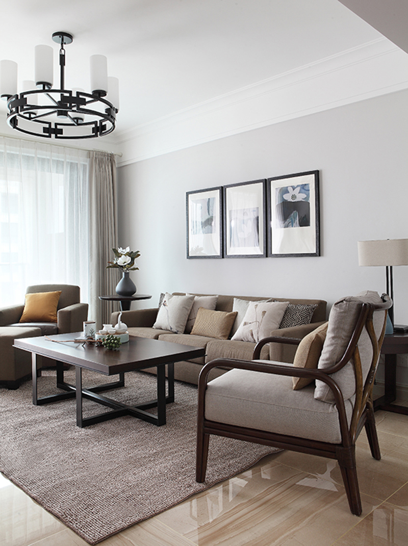 清新淡雅中的禅韵，无锡尚锦城，109平简约中式实景，半包6万