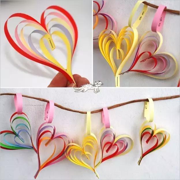 爱心简单折纸手工幼儿园,3-6岁幼儿折纸手工爱心