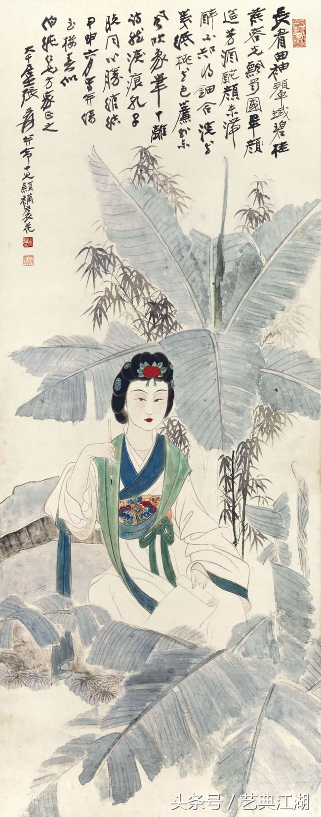 中国历代绘画大师长卷经典仕女图,国画大师的仕女图精品