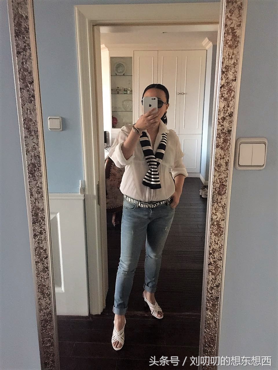 条纹时尚潮流T恤,一日look日常