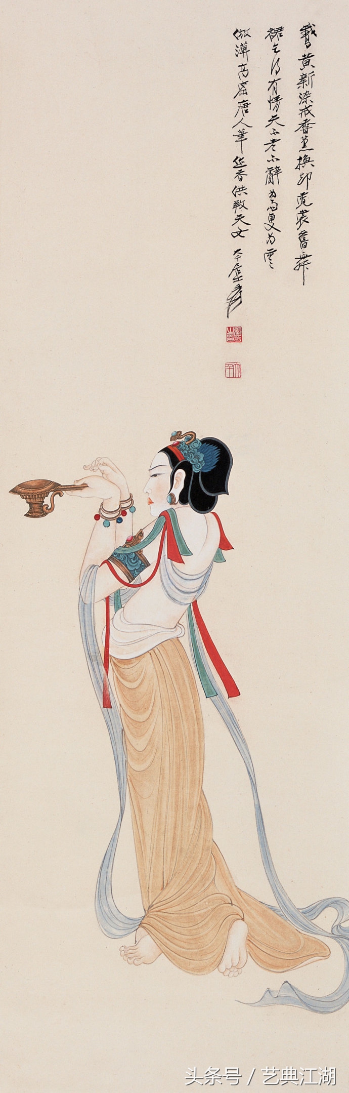 中国历代绘画大师长卷经典仕女图,国画大师的仕女图精品