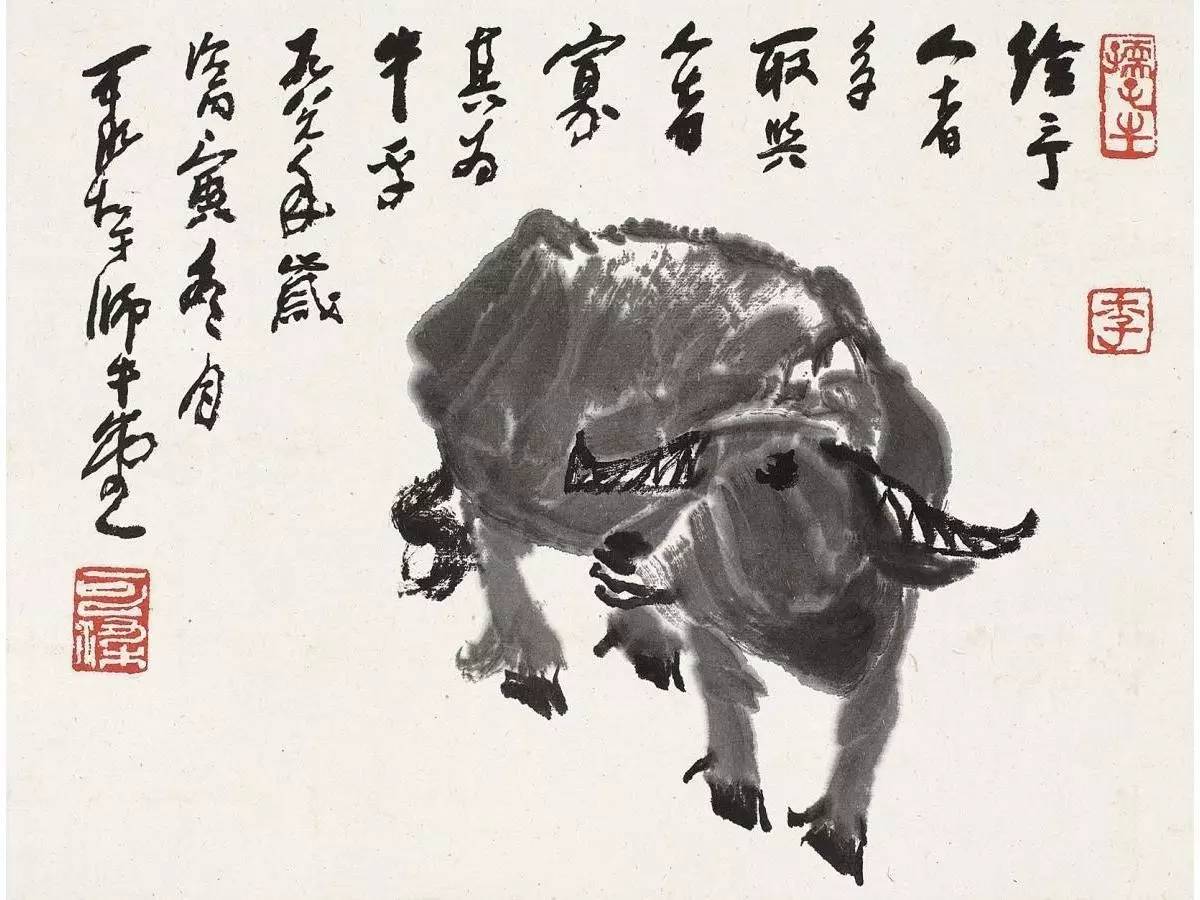 李可染的牛怎么画,李可染所有画牛的图片
