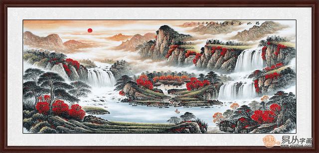 挂在客厅墙上的国风装饰画,中国风墙壁装饰画