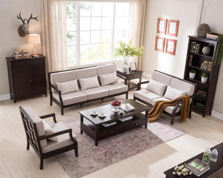 享受生活从客厅开始,纯原木美式家具