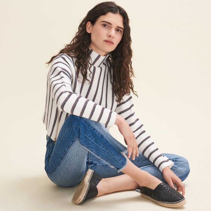 条纹毛衫怎么织好看,条纹大毛衣怎么搭配