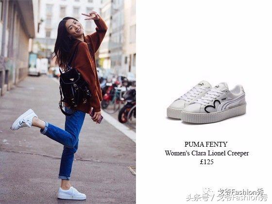 最新大表姐刘雯穿搭鞋子,刘雯真皮小白鞋广告