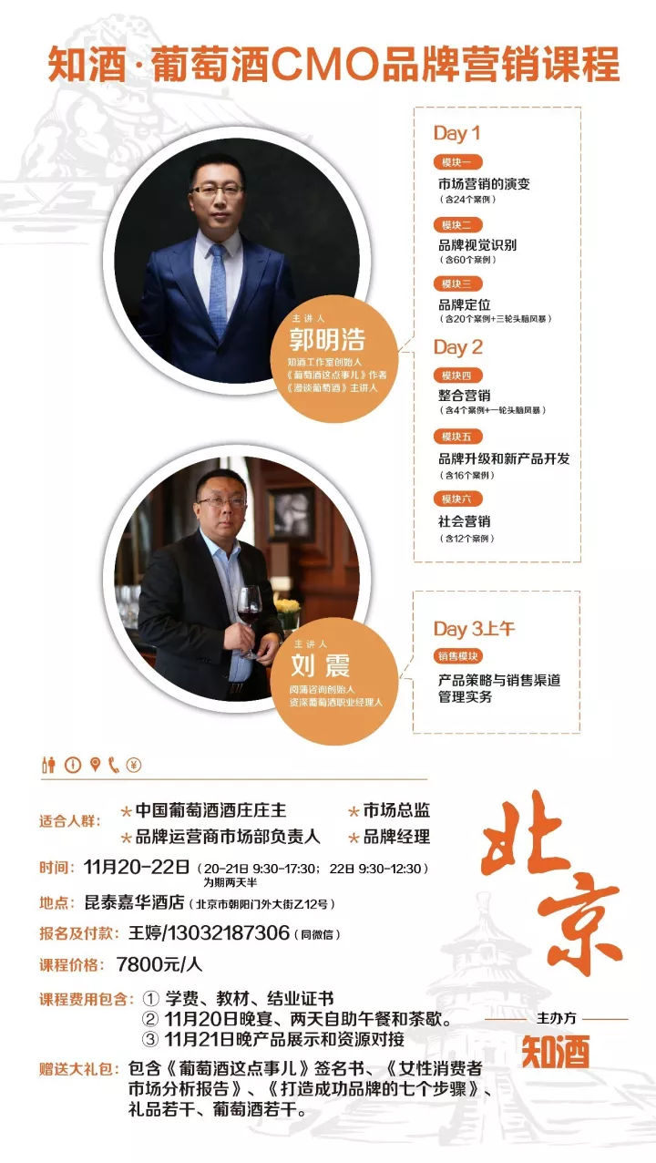 “知酒·葡萄酒CMO品牌营销课程”再度升级，即将开讲！