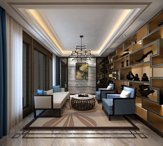 中式清雅别墅设计,别墅新中式八仙桌的装修风格