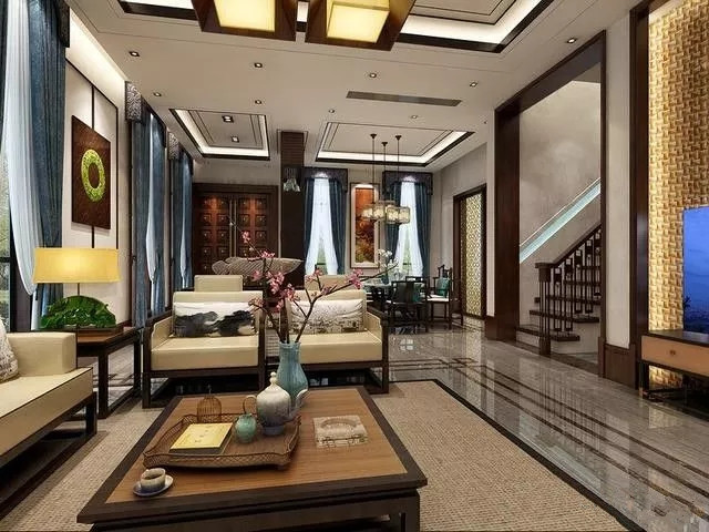 太原华洲装修效果图,复式500平方米现代新中式装修