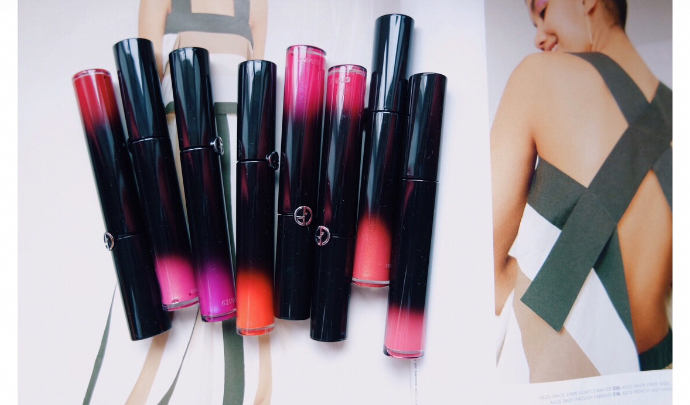 阿玛尼116口红,18支阿玛尼黑管唇釉全试色