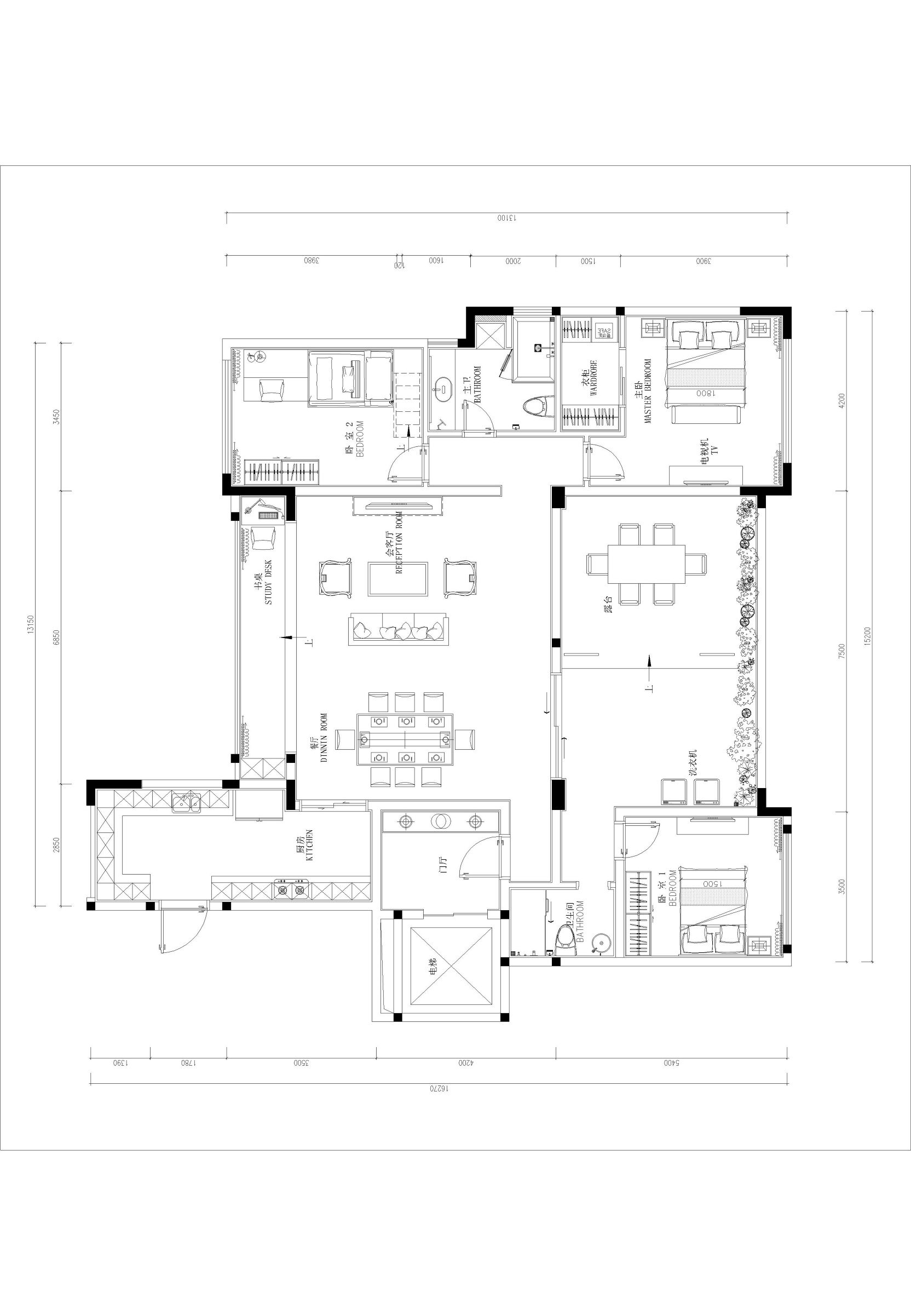 鹭湖宫10区102户型装修图,鹭湖宫平层小院