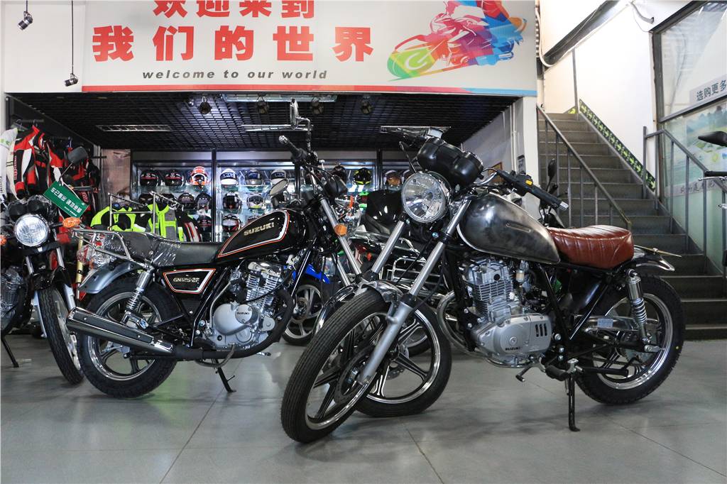 全新豪爵铃木gn125进口发动机,豪爵铃木gn125太子摩托车图片