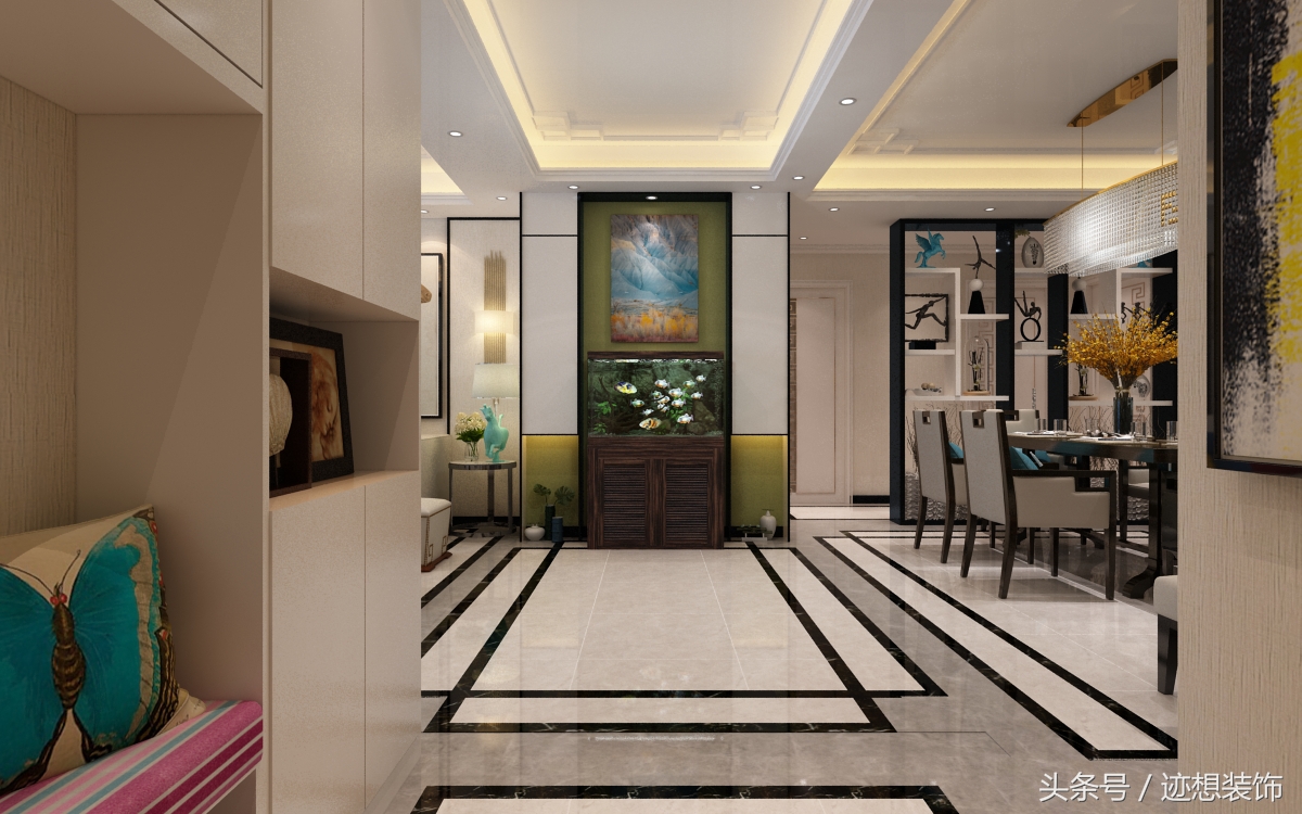 泰和地中海186大平层设计,泰和龙岸新中式装修