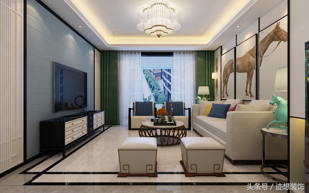 泰和地中海186大平层设计,泰和龙岸新中式装修