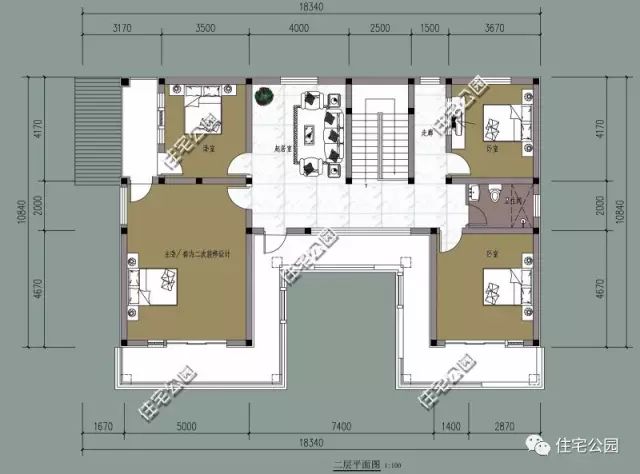 10米x11米现代别墅一层,17*10二层现代简约别墅