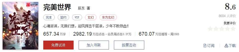 起点高分小说推荐,起点评分9.8以上的网络小说排行榜