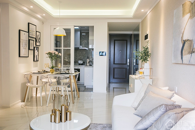 北欧2室风格装修效果图大全,115平米南北通透北欧风格装修图