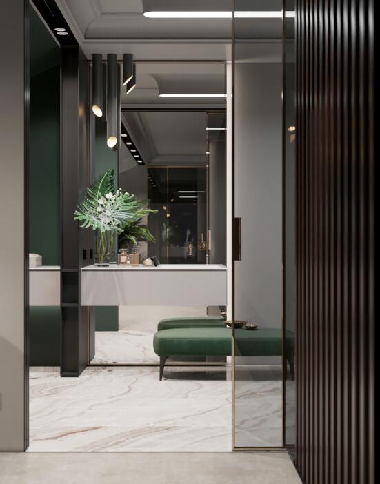 浴房设计小户型,100平左右法式复古风装修