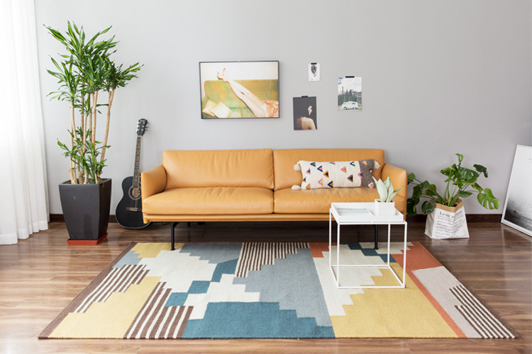 房子软装设计暖色极简风,黄色瓷砖精装房软装设计