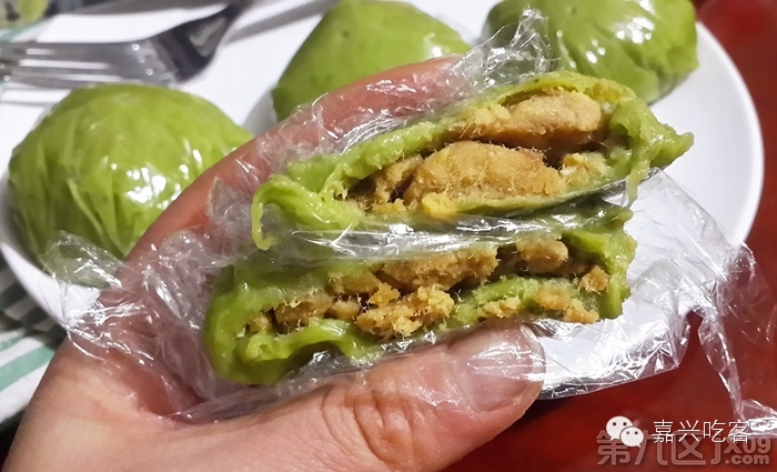 咸蛋黄芝士肉松青团,第一次做咸蛋肉松青团