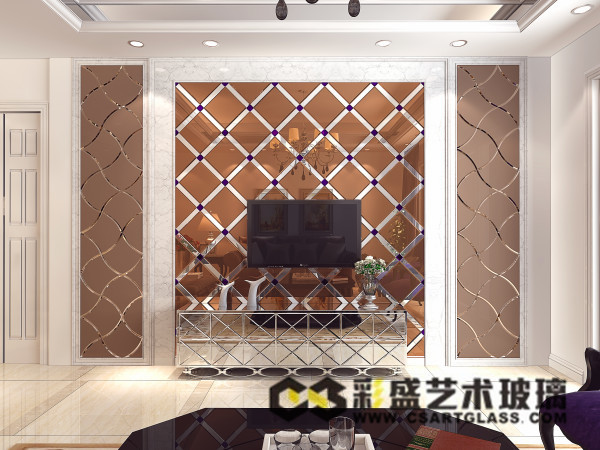 艺术玻璃背景墙怎么样,背景墙用玻璃效果图