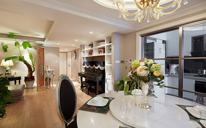 旧中式轻奢风格装修案例,青杉装修