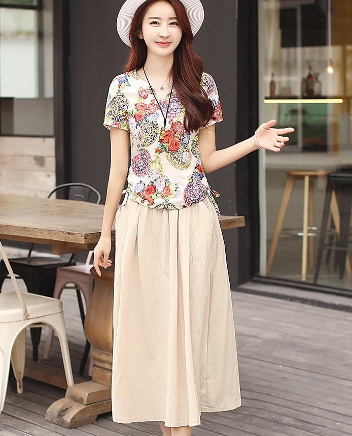 棉麻裙子套装，以质朴之色，点缀美丽梦想！