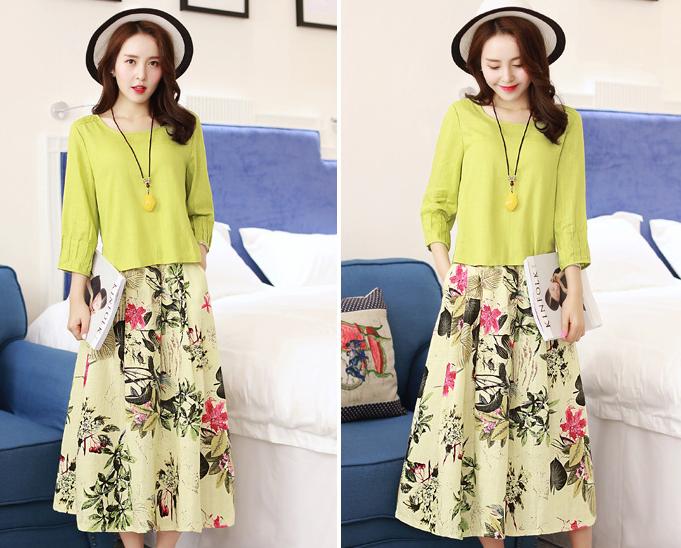 棉麻裙子套装，以质朴之色，点缀美丽梦想！