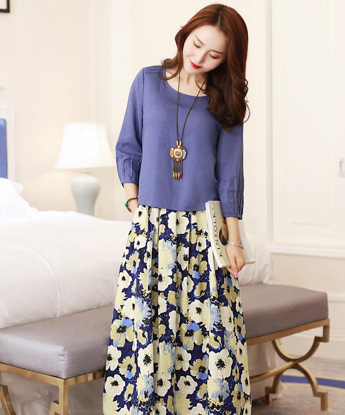 棉麻裙子套装，以质朴之色，点缀美丽梦想！