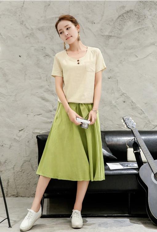 棉麻裙子套装，以质朴之色，点缀美丽梦想！