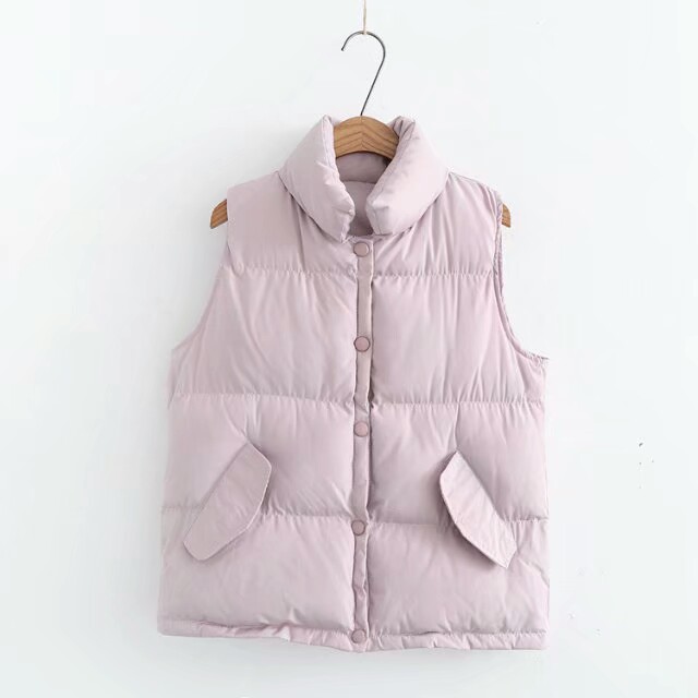 立领大口袋白羽绒马甲,立领双口袋羽绒马甲