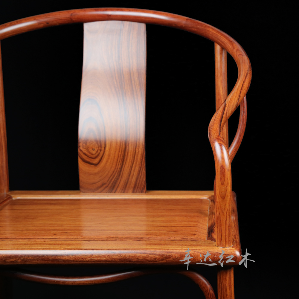 日式矮式圈椅,刺猬紫檀安思远垂手圈椅