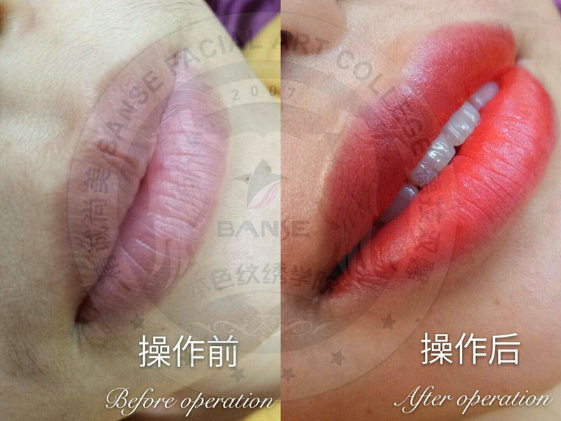 纹绣唇型练习基本功,纹绣师可以给自己漂唇吗