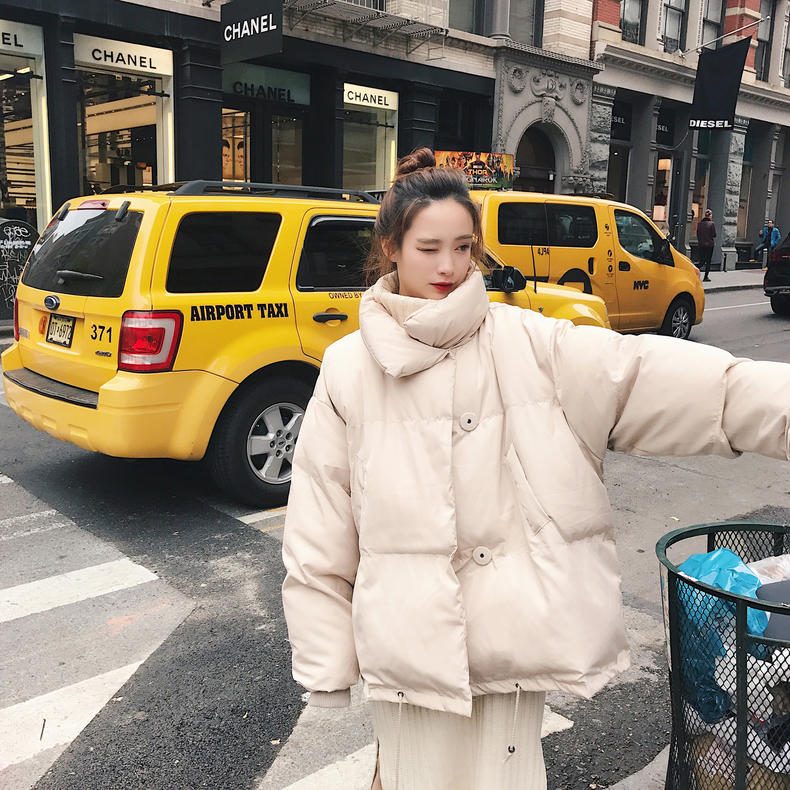 冬装穿搭oversize棉服,时髦棉服保暖显高百分百的女人味