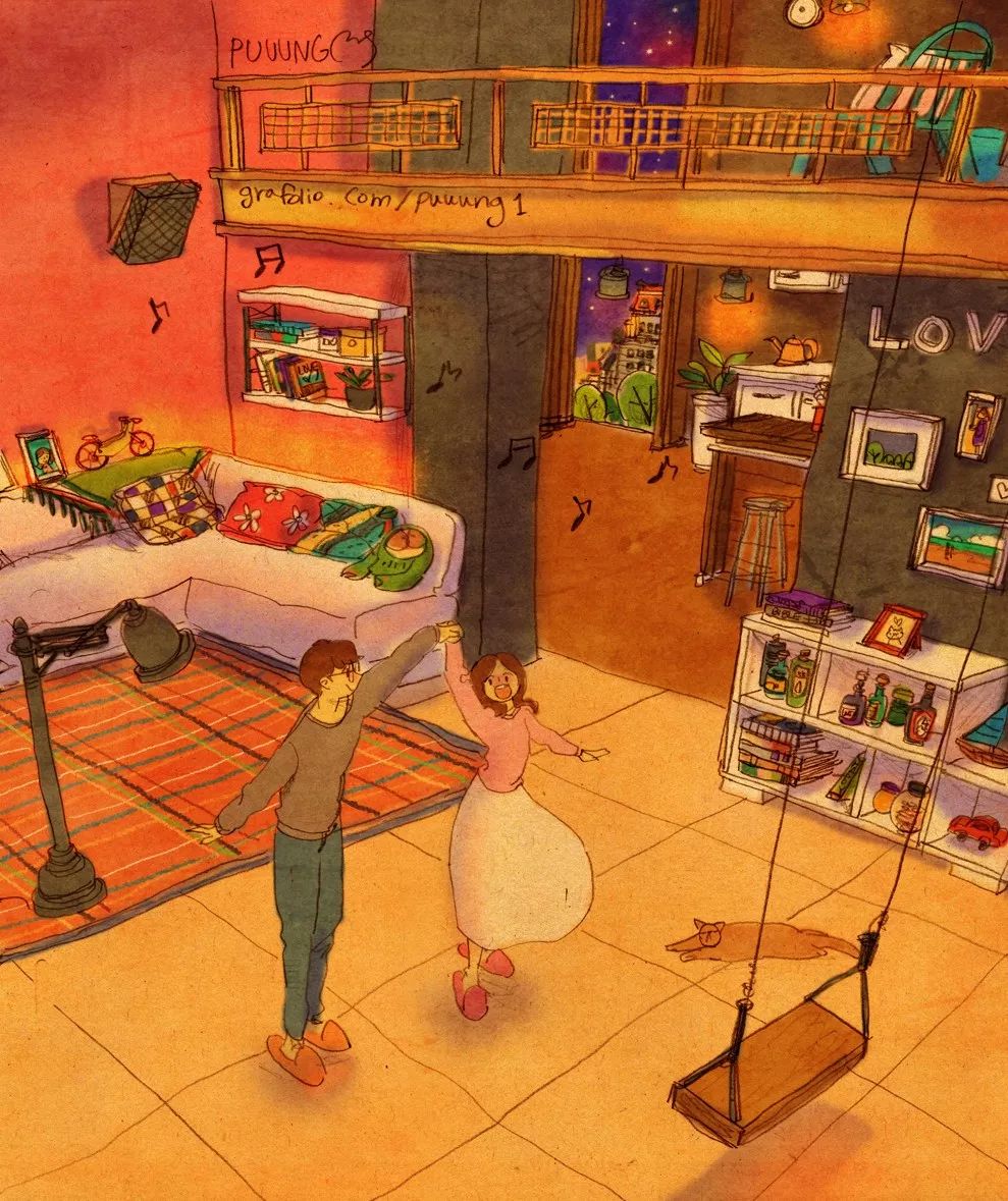 甜到爆的恋爱日常手绘,手绘情侣日常恋爱日记