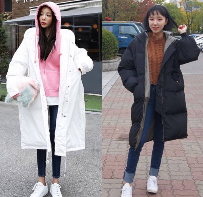韩国棉服冬天霸气洋气的穿搭,冬天棉服时尚穿搭高冷