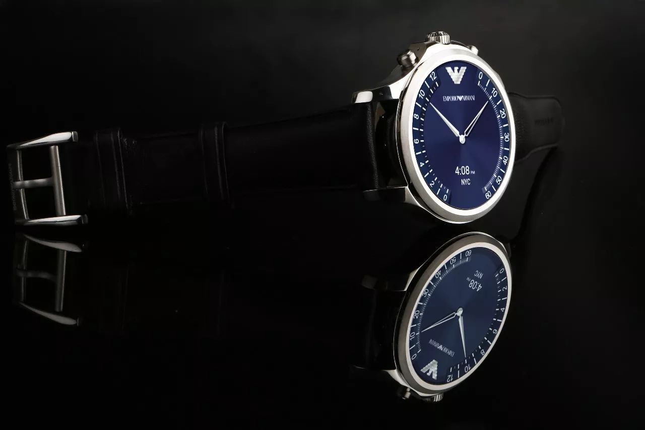 阿玛尼智能手表art5009,蓝色飞行员阿玛尼手表开箱评测