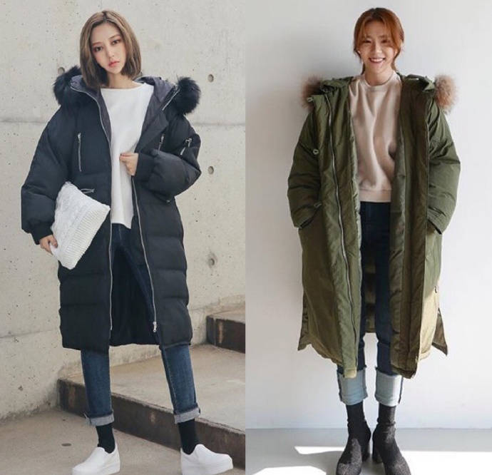韩国棉服冬天霸气洋气的穿搭,冬天棉服时尚穿搭高冷