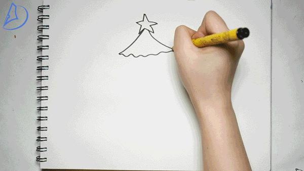 圣诞节圣诞树怎么画,用绘画的方式画一个圣诞节主题