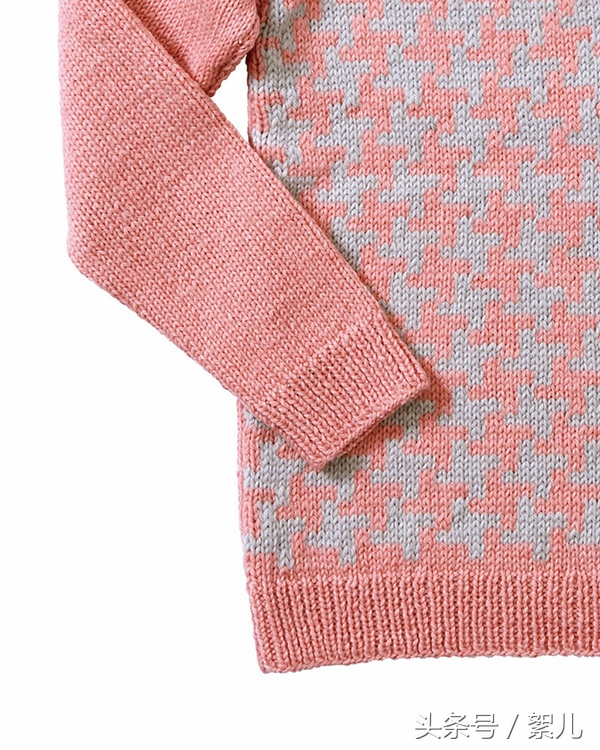 千鸟格永恒的经典,经典千鸟格咖啡色加厚一体绒毛衣