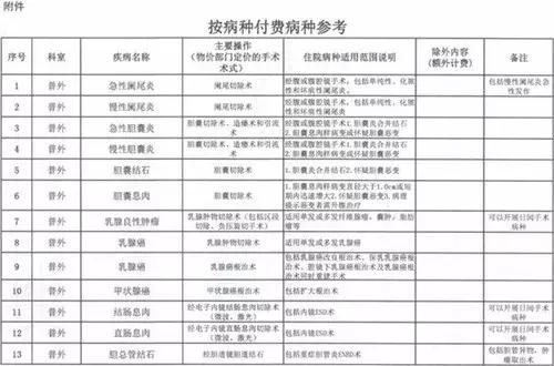 30个病种付费政策,按病种付费病种超百个