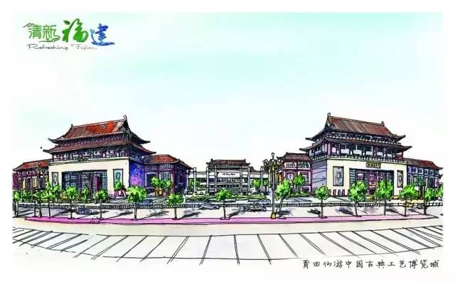 莆田手绘风景旅行图,手绘莆田风景