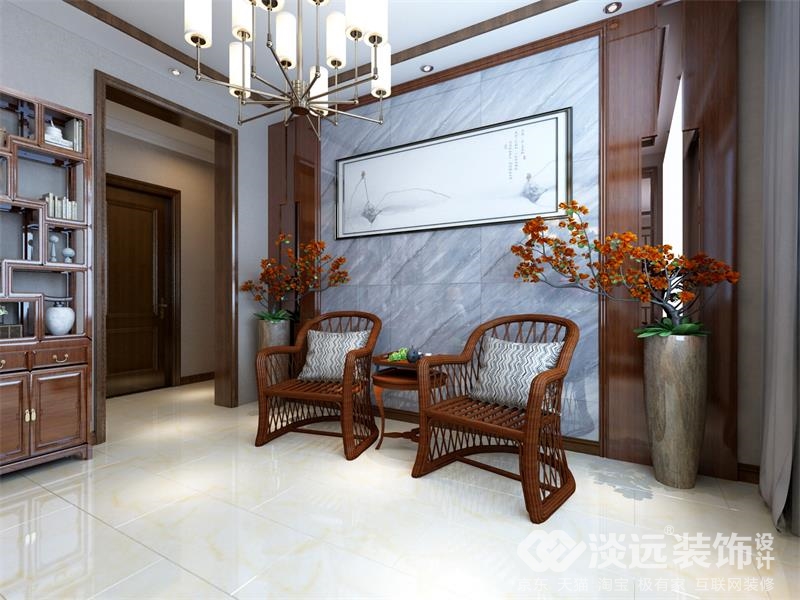 曲江轻奢风装修设计效果图,金玉满堂中式装修风格效果图