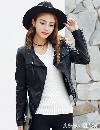 皮衣简单大气容易搭配女,皮衣穿搭女冬季搭配高级感