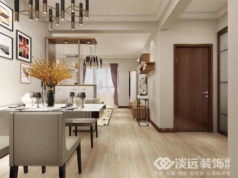 简欧82平米风格装修效果图,淡远装饰设计