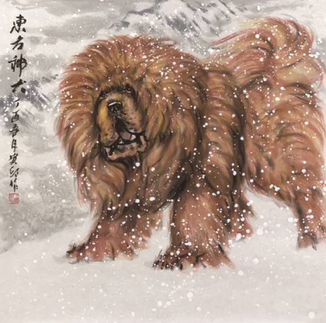 王贵邱国画藏獒欣赏,王贵邱国画精品欣赏