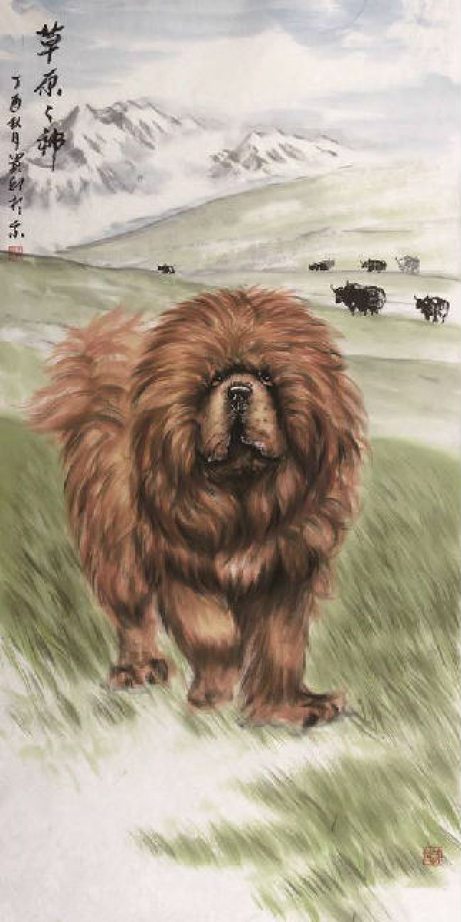 王贵邱国画藏獒欣赏,王贵邱国画精品欣赏