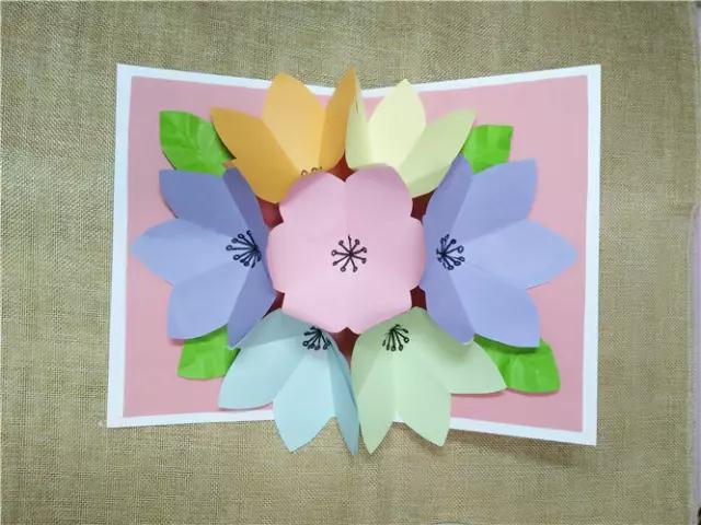 幼儿园立体花贺卡手工,幼儿园手工制作贺卡立体花朵