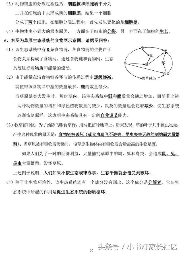 中考生物知识点总复习,中考生物复习要点最新版
