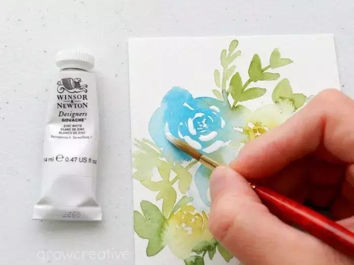 水彩密密麻麻的小花怎么留白,水彩留白法教程